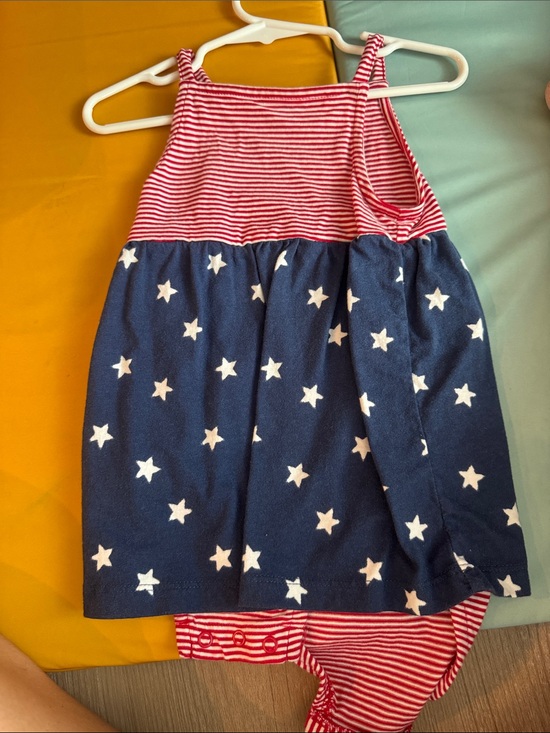 Carter's Other - Carter's Red Striped & Navy Star Dress Bodysuit
